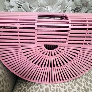 New Pink Bamboo Arc Bag